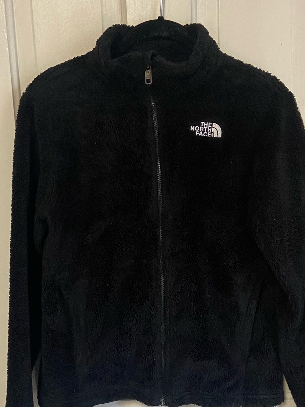 The North Face Black Fleece Jacket with White Logo